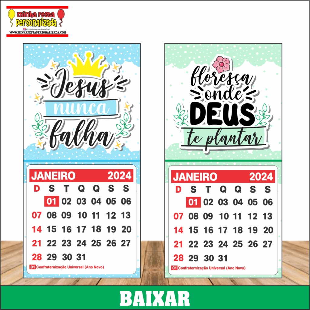 MINI CALENDARIO FRASES EVAGELICAS 2024 MODELO 01 1024x1024 - Mini calendário Frases Evangélicas para imprimir