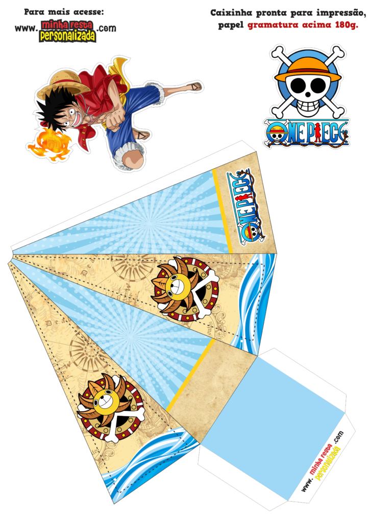 CAIXA PIRAMIDE 725x1024 - Kit festa One Piece - Caixinhas Personalizadas