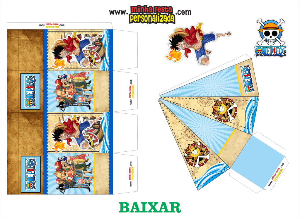 Caixinhas Personalizadas do kit festa One Piece 