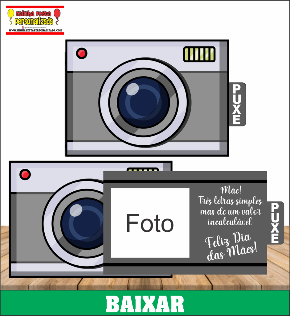 Caixa Mini Câmera Dia das Mães modelo 01
