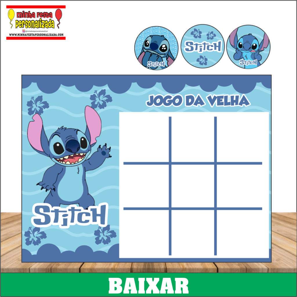 JOGO DA VELHA STITCH 1024x1024 - Jogo da Velha Personalizado Pronto Para Imprimir