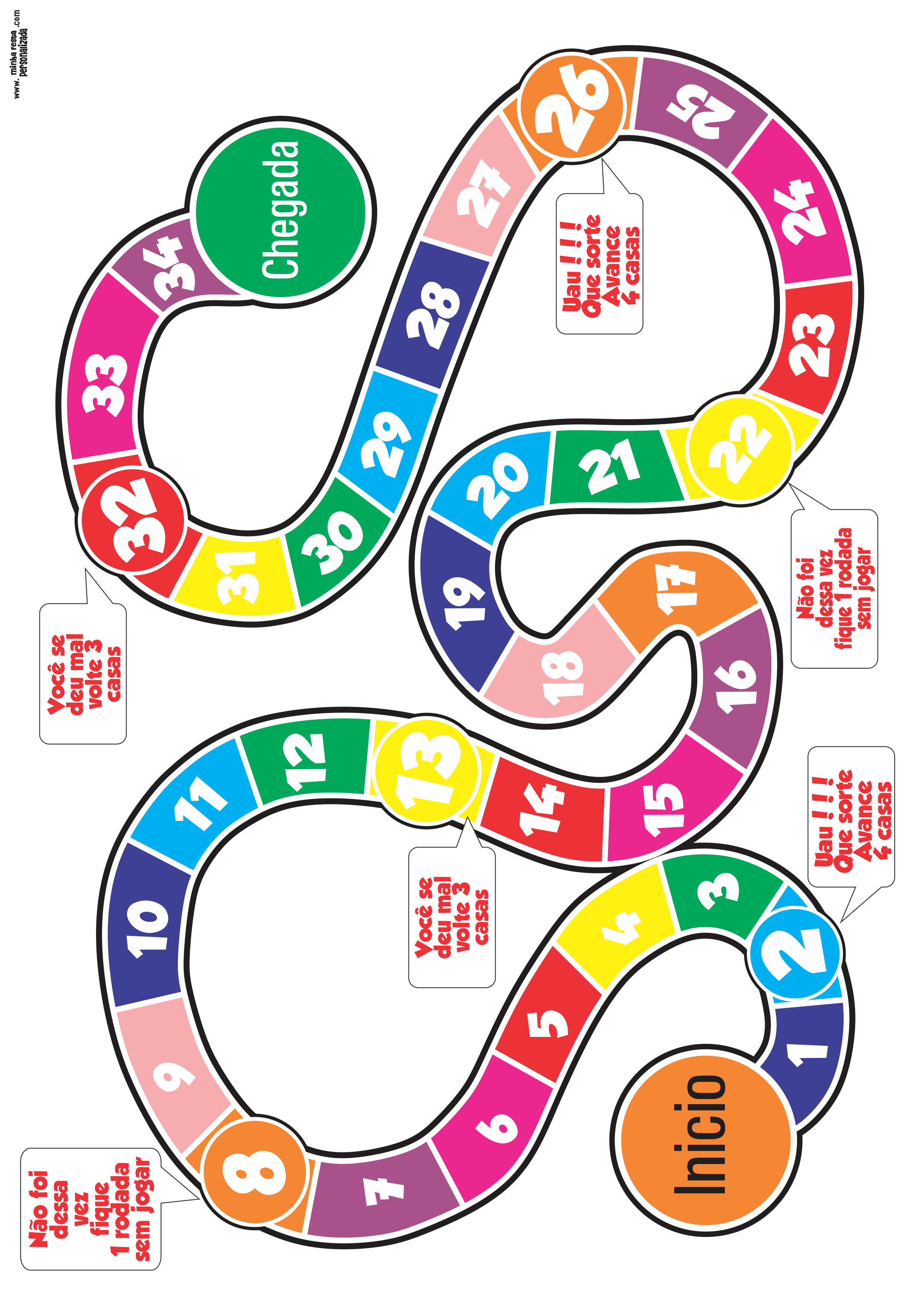 Modelo De Tabuleiro De Jogo Para Imprimir