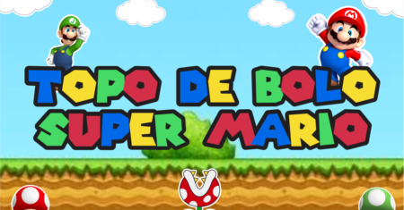 Topo de Bolo Super Mario Para Imprimir Gratuito