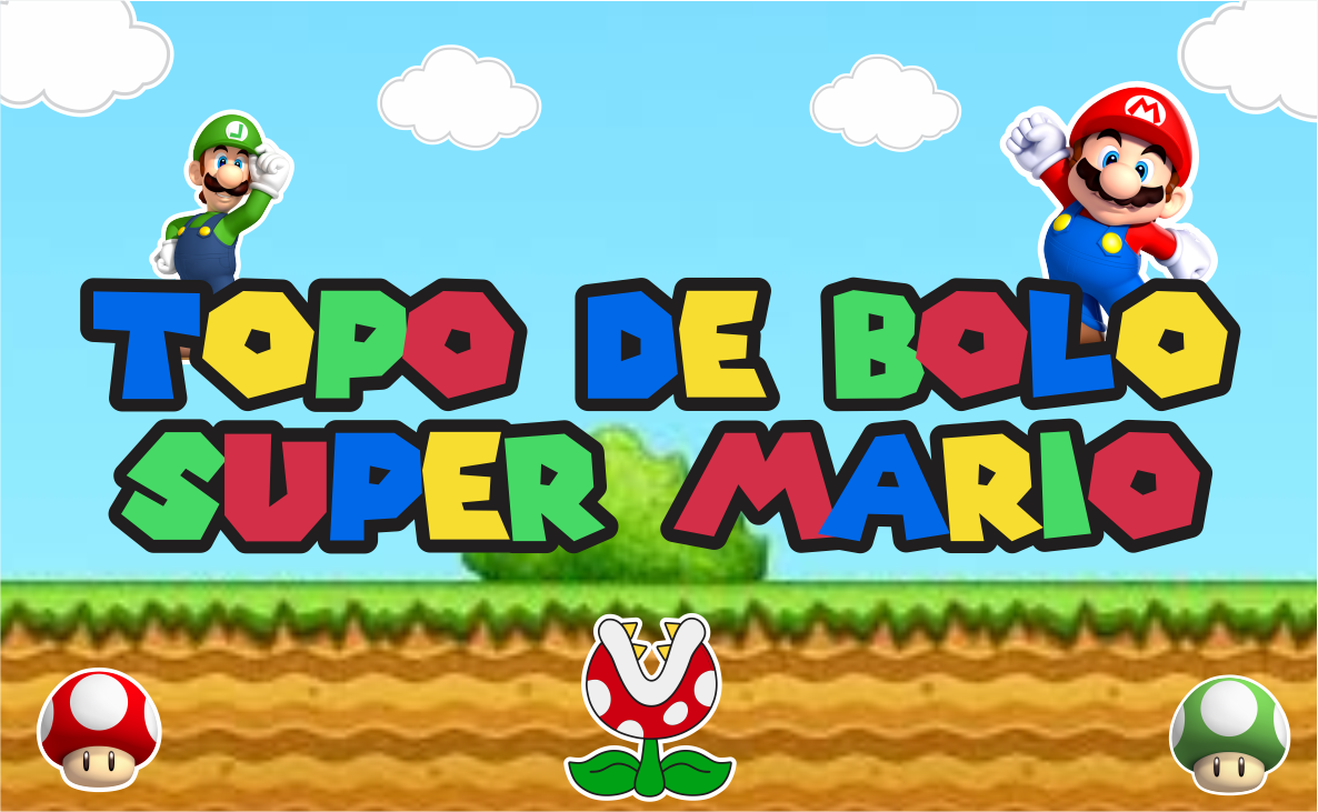 Capa topo de bolo super mario - Topo de Bolo Super Mario Para Imprimir Gratuito