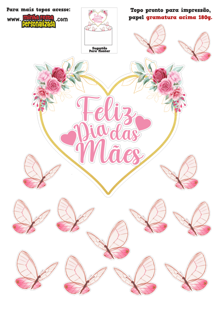 MODELO 03 725x1024 - Topos de Bolo Dia das Mães Para Imprimir M03 e M04