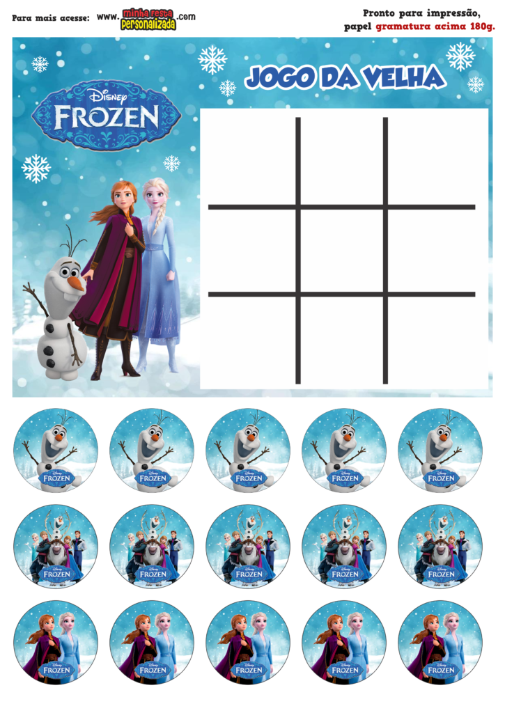 JOGO DA VELHA FROZEN 1 725x1024 - Jogo da Velha Personalizado Frozen