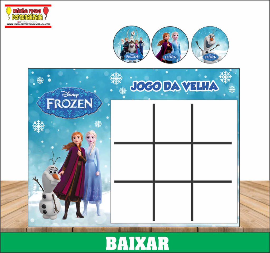 JOGO DA VELHA FROZEN 1024x961 - Jogo da Velha Personalizado Pronto Para Imprimir