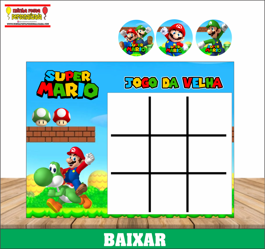 JOGO DA VELHA MARIO 1024x960 - Jogo da Velha Personalizado Pronto Para Imprimir