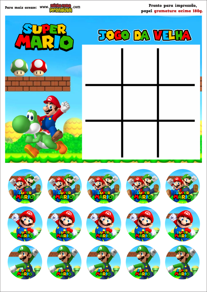 JOGO DA VELHA MARIO BROS 724x1024 - Jogo da Velha Personalizado Maria Bros