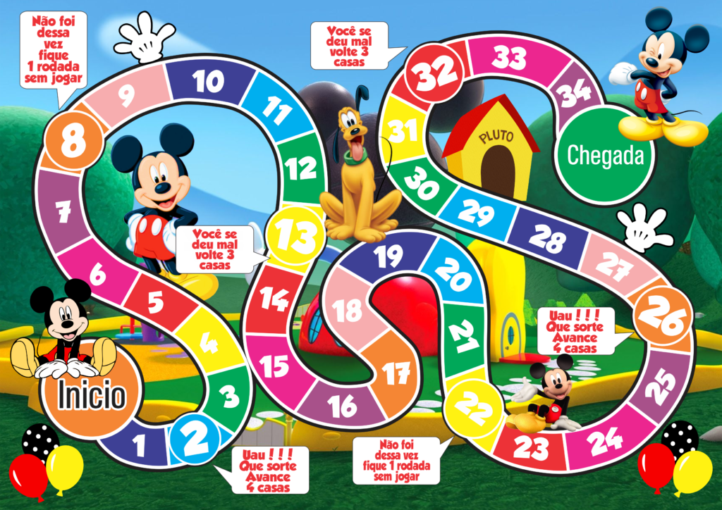 JOGO TABULEIRO PERSONALIZADO MICKEY 1 1024x724 - Jogo de tabuleiro personalizado Mickey