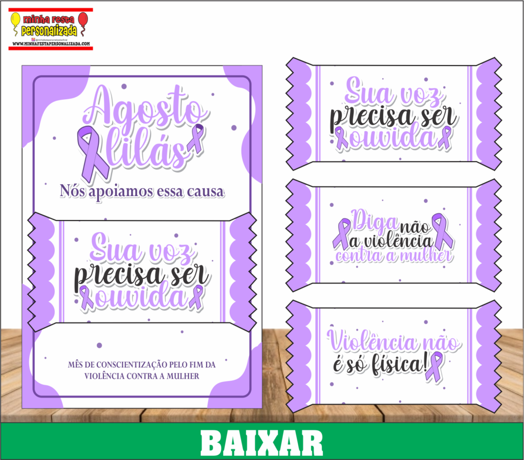 BALINHAS PERSONALIZAS AGOSTO LILAS REDE 1024x899 - Balinhas Personalizadas Agosto Lilás Para Imprimir Gratuito