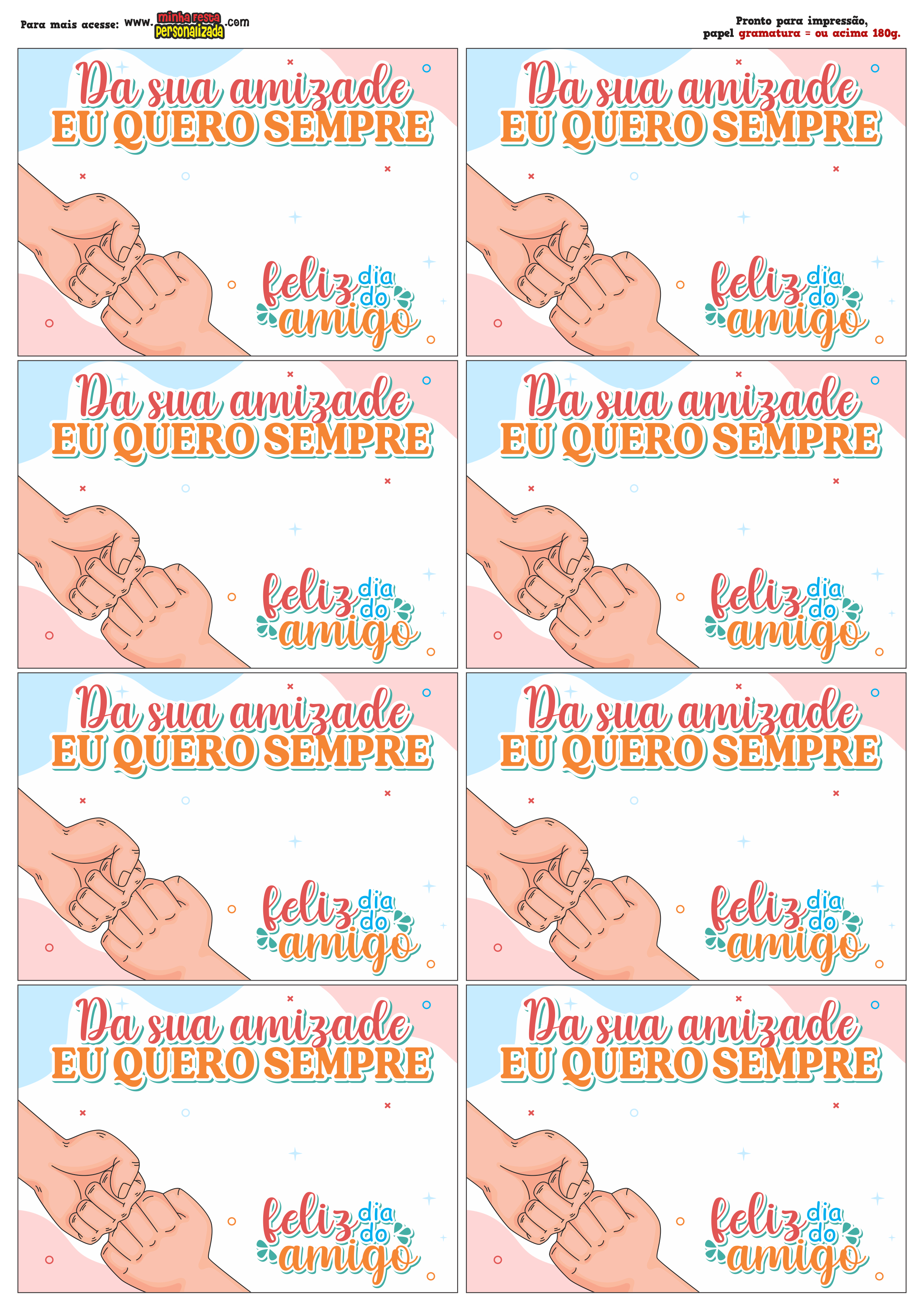 Cartoes Do Dia Da Amizade Cartões Para O Dia Do Amigo Para Imprimir