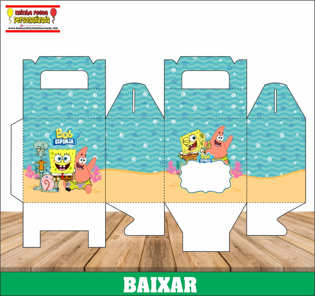 BOB ESPONJA 1024x961 - Caixa Maleta Personalizada Para Imprimir Gratuito