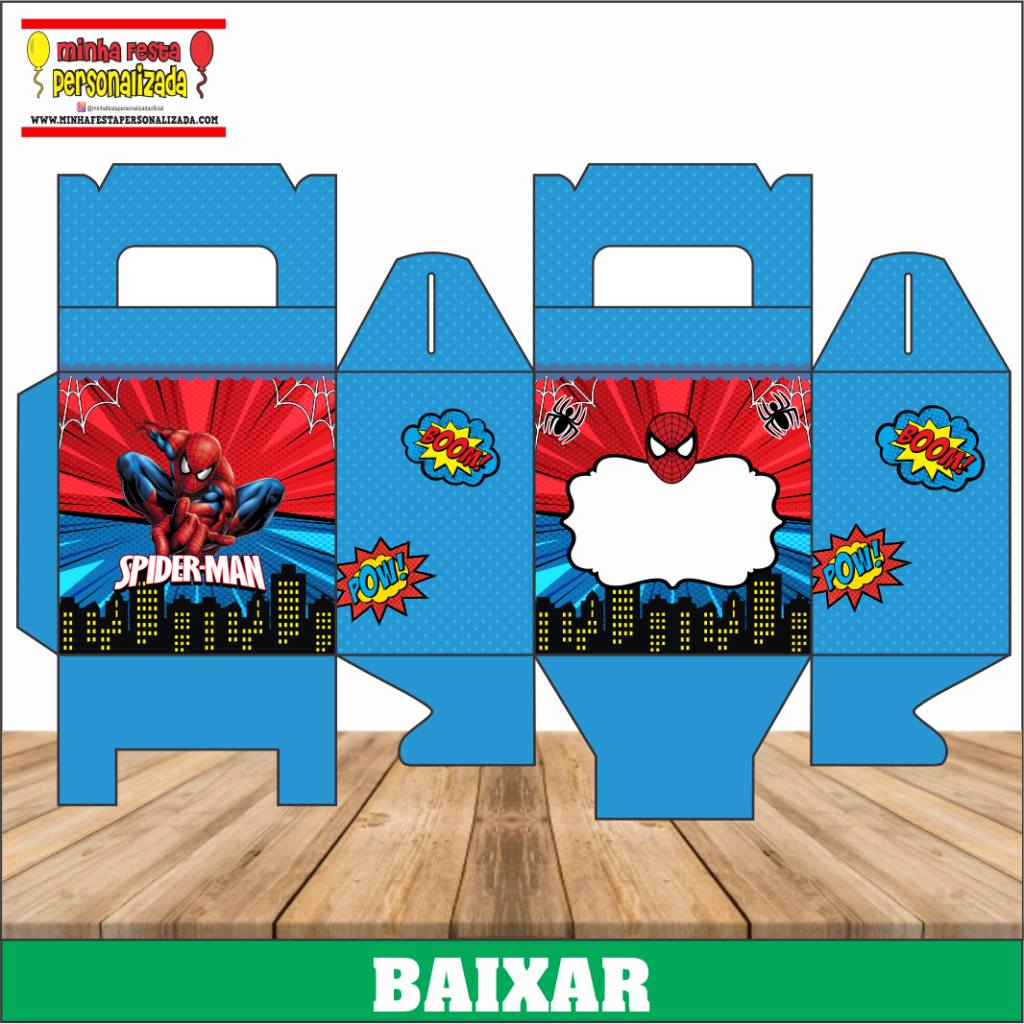 CAIXA MALETA HOMEM ARANHA 1024x1024 - Caixa Maleta Personalizada Para Imprimir Gratuito