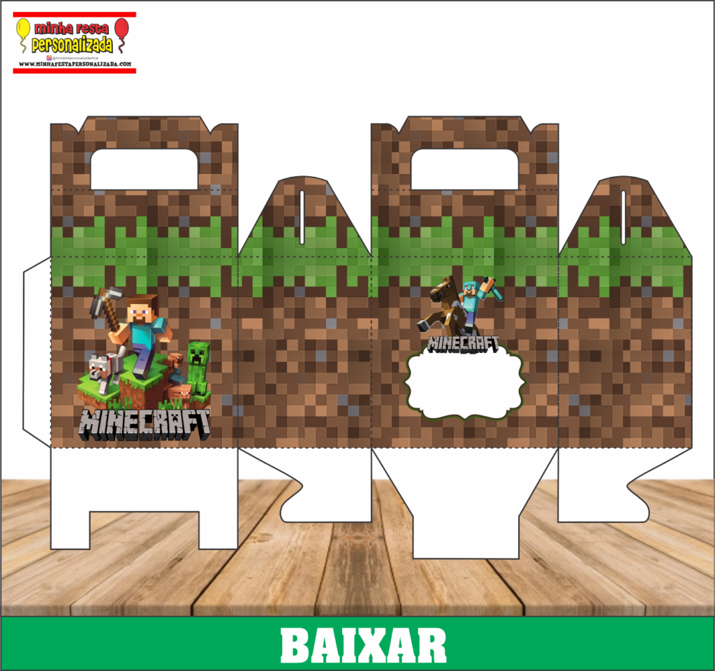 MNECRAFT 1024x960 - Caixa Maleta Personalizada Para Imprimir Gratuito