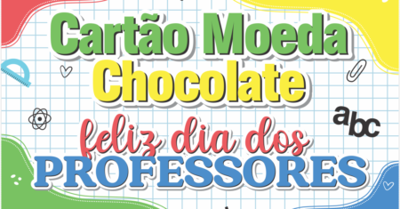 Cartão Moeda de Chocolate Dia dos Professores Para Imprimir
