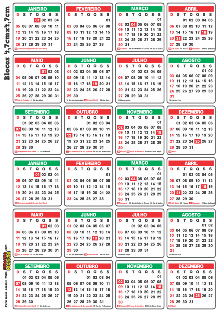 CALENDARIO 2025 DE NATAL BLOCO 2025 725x1024 - Mini Calendário 2025 de Natal modelo Gratuito