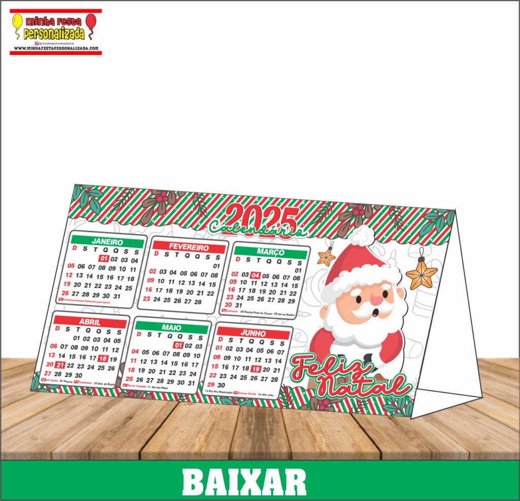 CALENDARIO 2025 DE NATAL DE MESA 1024x987 - Calendário 2025 de Natal Para Imprimir Gratuito