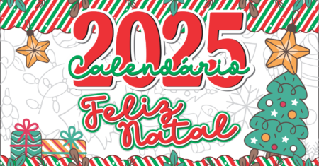 Calendário 2025 de Natal Para Imprimir Gratuito