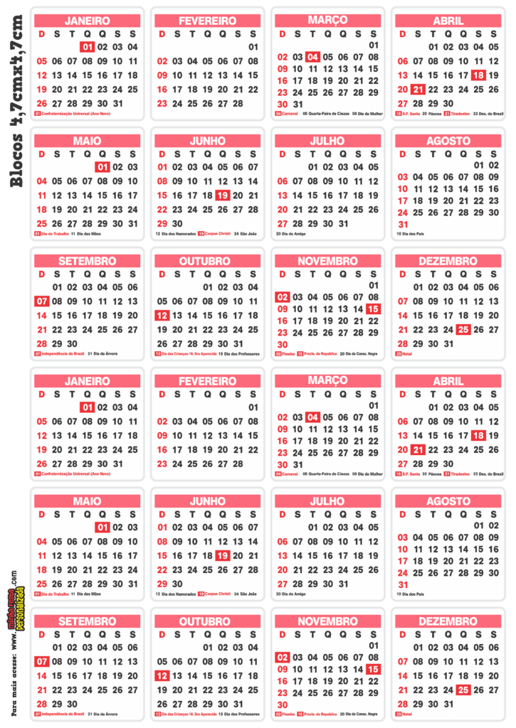 MINI CALENDARIOS BLOCOS PARA 2025 1 725x1024 - Calendários de 2025 modelo 02 Gratuito