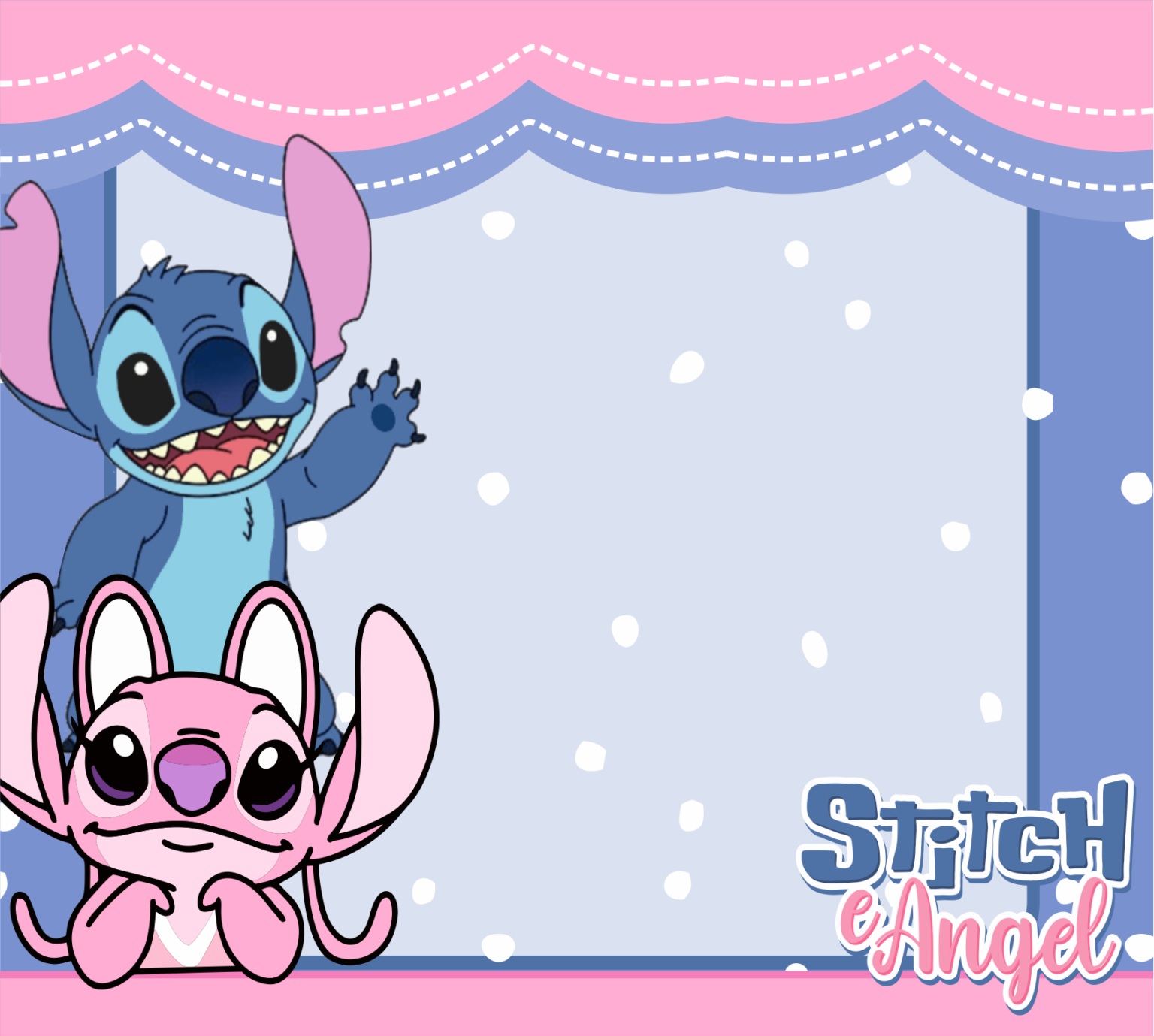 Etiqueta Escolar Stitch e Angel