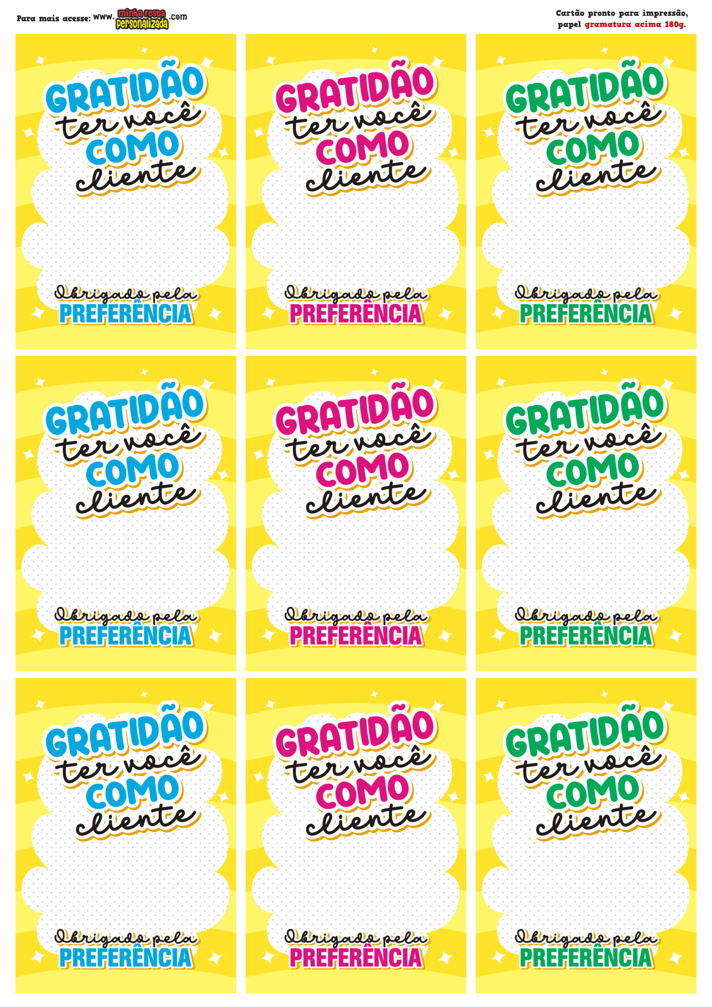 Cartão Bis Para Clientes Modelo 01