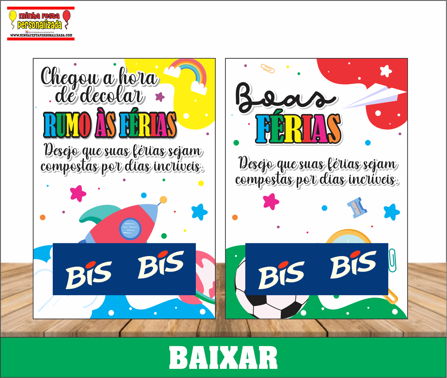 Cartão Bis Boas Férias Para Imprimir Gratuito