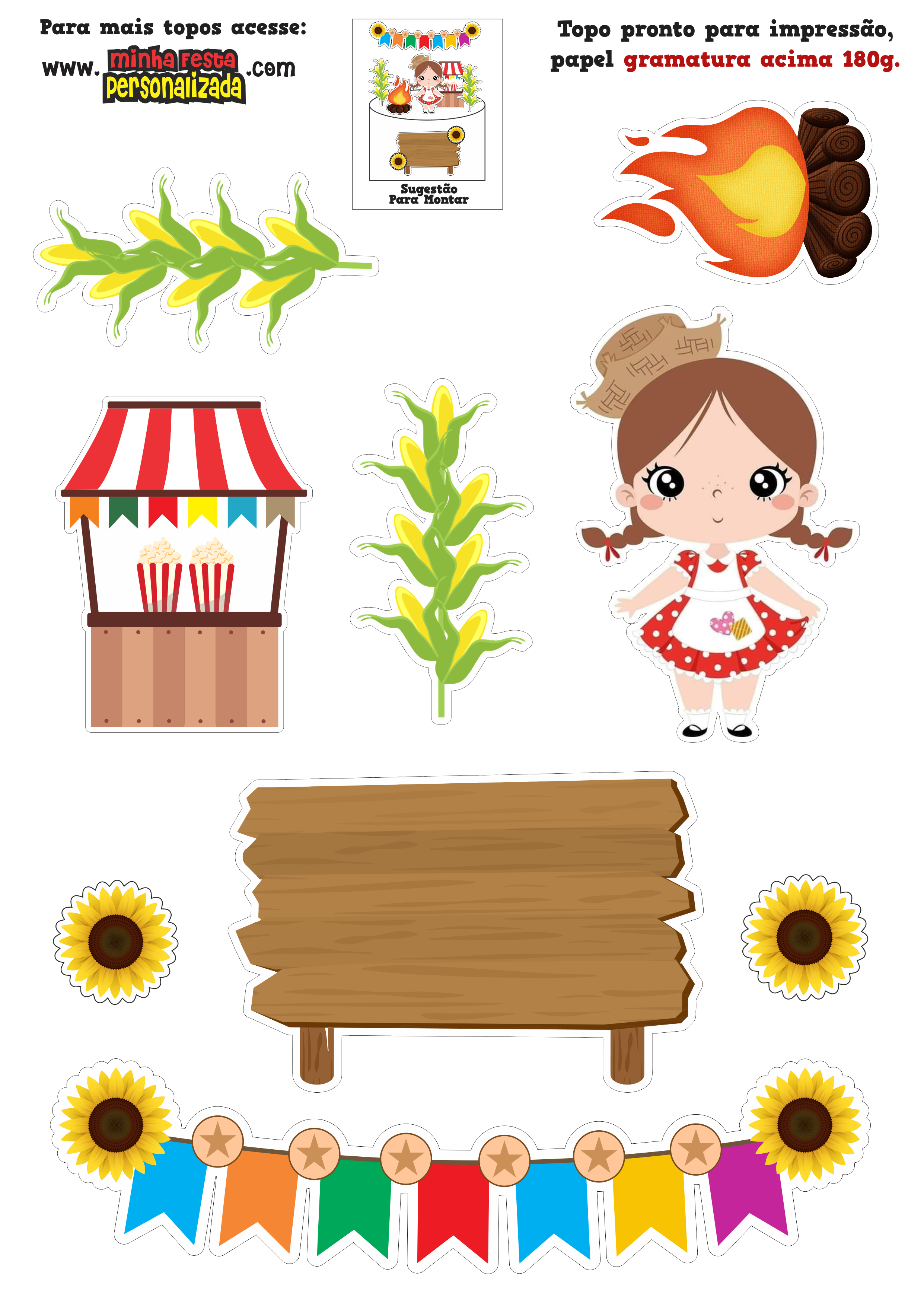 modelo 02 - Topo de bolo festa junina modelo gratuito 01