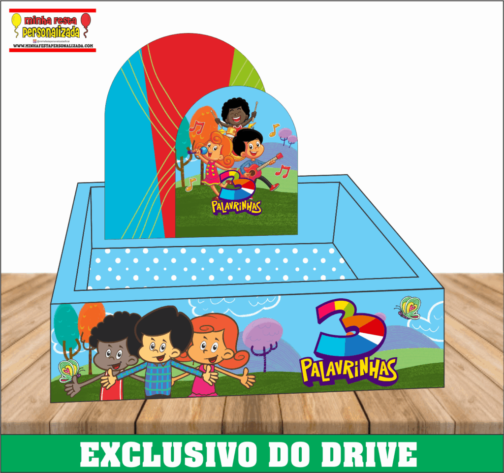 3 PALAVRINHAS 1024x961 - Caixa Cesta Quadrada Personalizada 01 &ndash; Dispon&iacute;vel Apenas no Nosso Drive!