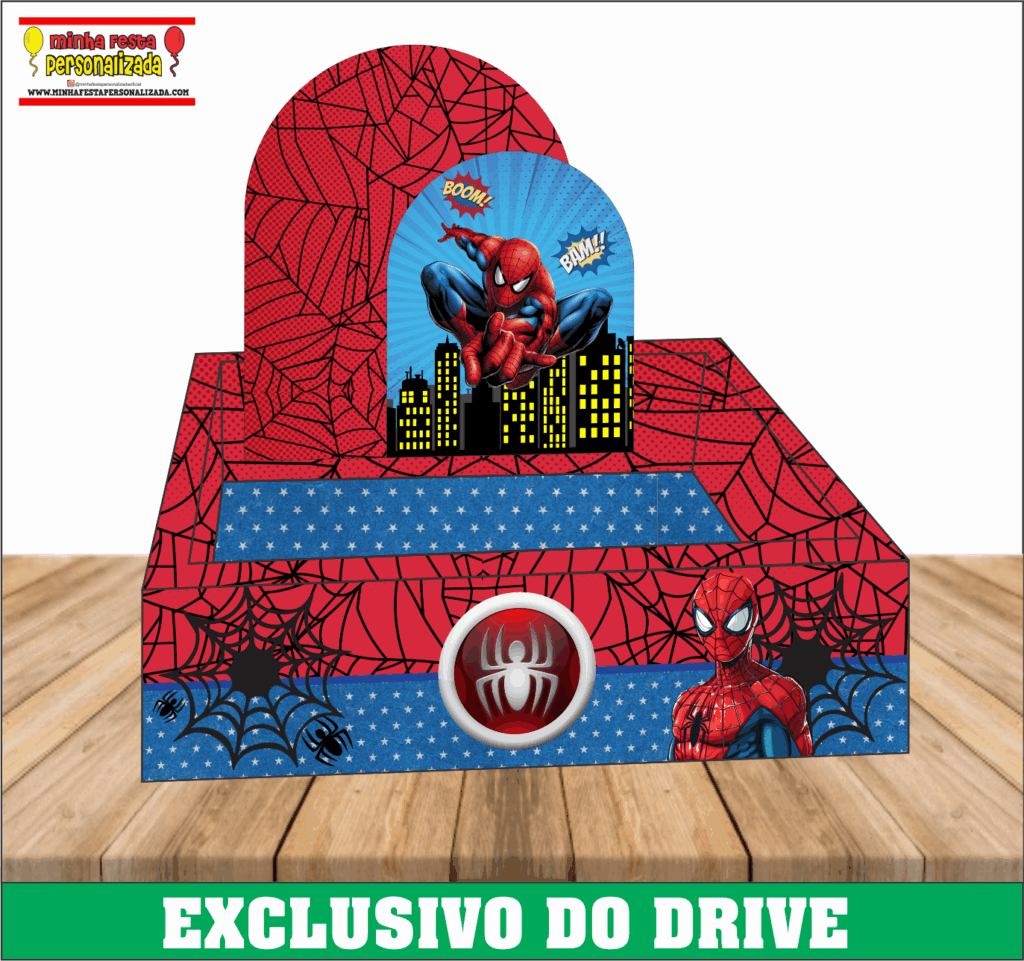 HOMEM ARANHA 1024x961 - Caixa Cesta Quadrada Personalizada 01 &ndash; Dispon&iacute;vel Apenas no Nosso Drive!