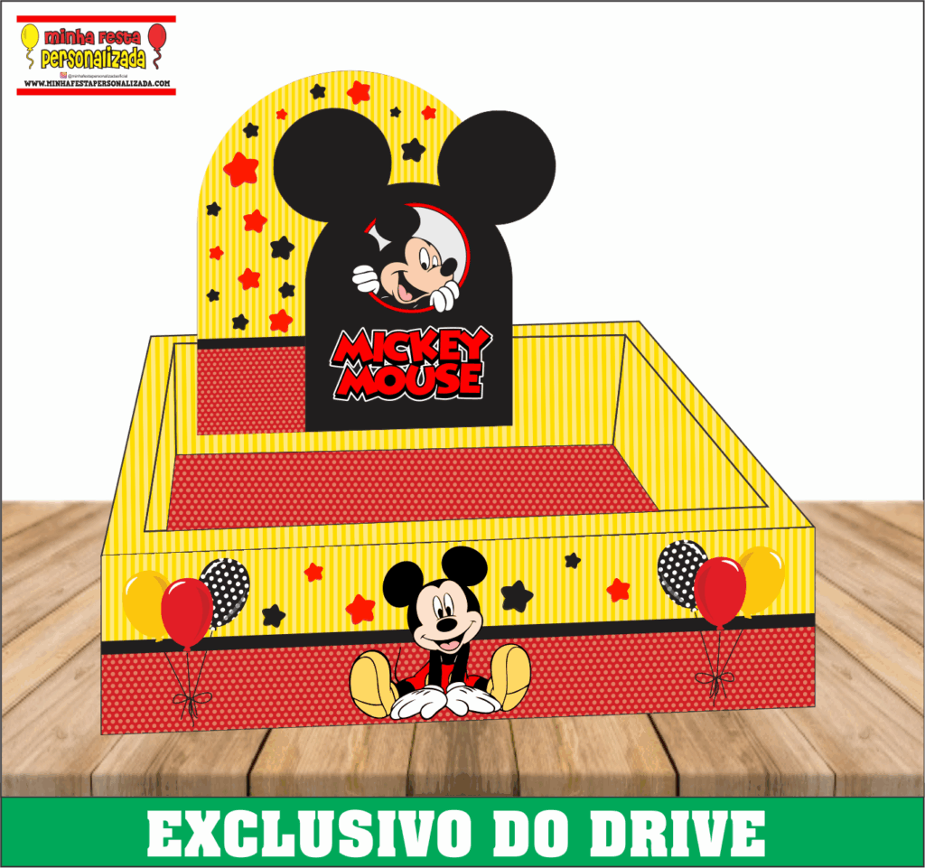 MICKEY 1024x961 - Caixa Cesta Quadrada Personalizada 01 &ndash; Dispon&iacute;vel Apenas no Nosso Drive!