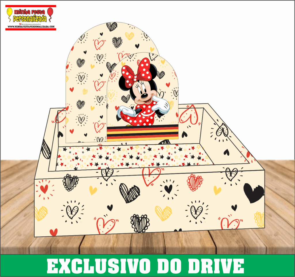 MINNIE 1024x961 - Caixa Cesta Quadrada Personalizada 01 &ndash; Dispon&iacute;vel Apenas no Nosso Drive!