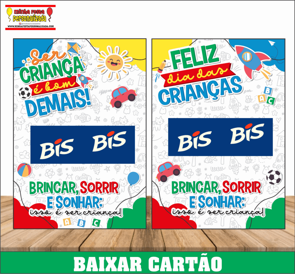 CARTAO BIS DIA DAS CRIANCAS 1024x952 - Cart&atilde;o Bis Dia das Crian&ccedil;as Para Imprimir Gratuito