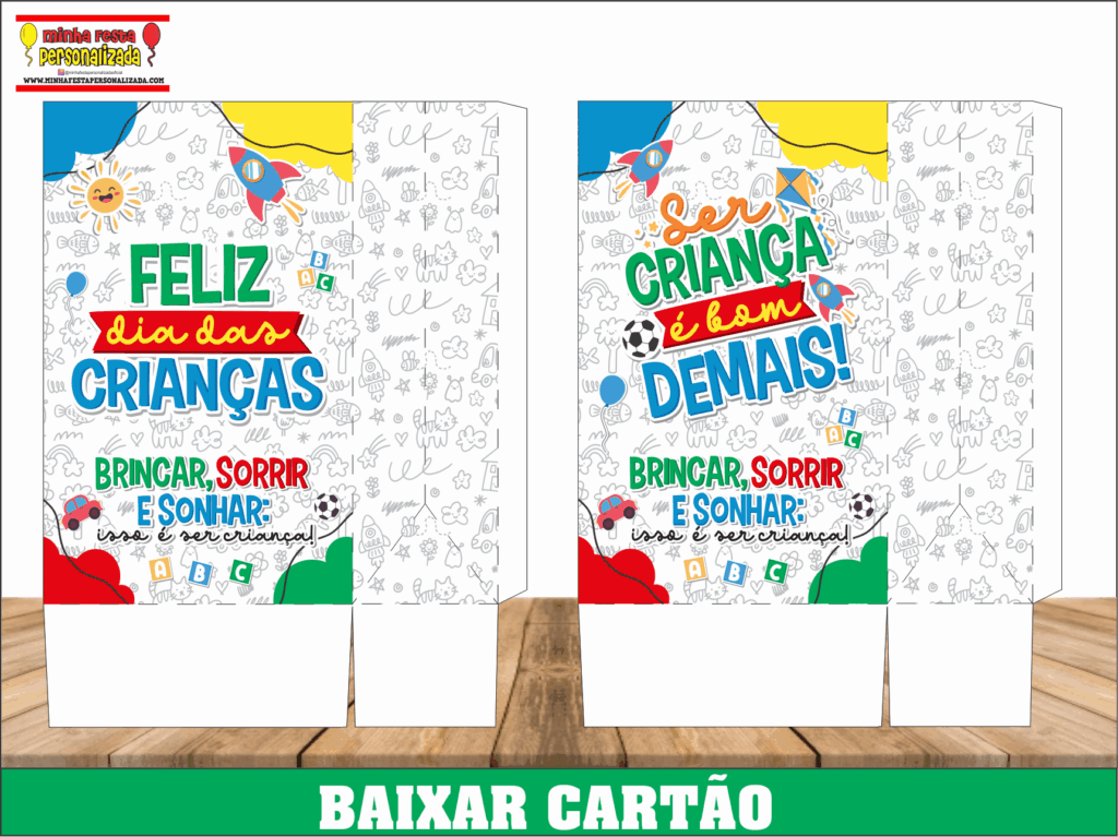 SACOLINHA DIA DAS CRIANCAS MODELO 01 1024x767 - Sacolinhas Dia das Crian&ccedil;as Para Imprimir Gratuito