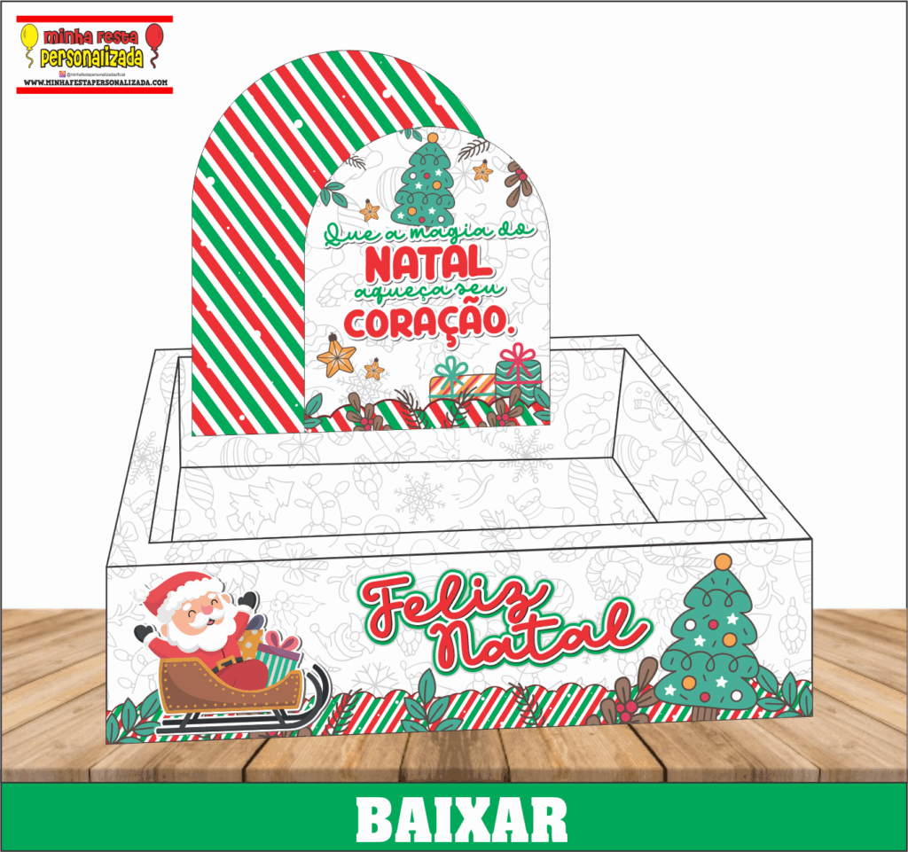 CAIXA CESTA DE NATAL MODELO 01 1024x961 - Caixa Cesta de Natal Para Imprimir Gratuito