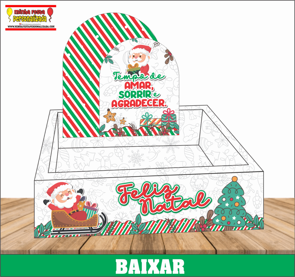 CAIXA CESTA DE NATAL MODELO 02 1024x961 - Caixa Cesta de Natal Para Imprimir Gratuito