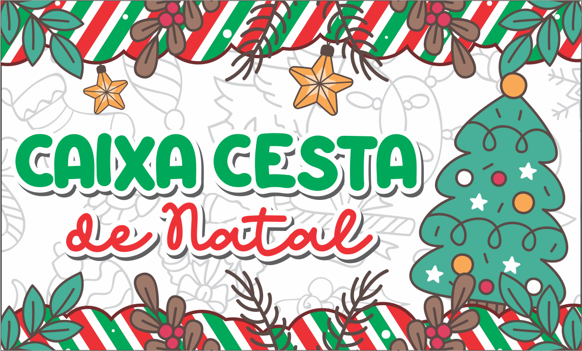 CAPA CAIXA CESTA DE NATAL - Caixa Cesta de Natal Para Imprimir Gratuito
