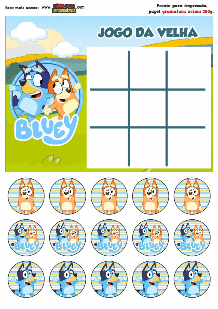JOGO DA VELHA BLUEY 725x1024 - Jogo da Velha Personalizada Bluey