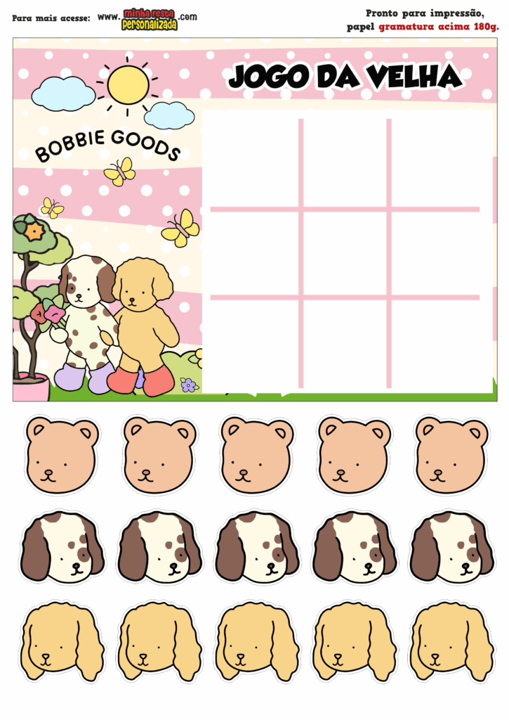 JOGO DA VELHA BOBBIE GOODS 01 725x1024 - Jogo da Velha Personalizada Bobbie Goods Rosa