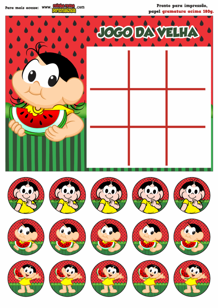 JOGO DA VELHA MAGALI 725x1024 - Jogo da Velha Personalizada Magali