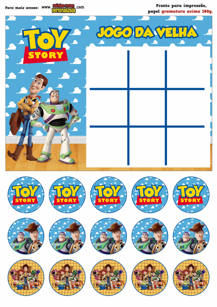 JOGO DA VELHA TOY STORY 725x1024 - Jogo da Velha Personalizada Toy Story