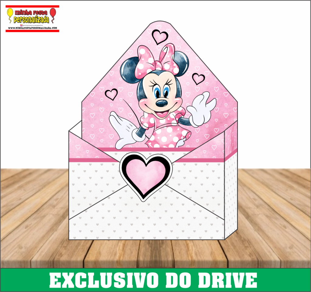 MINNIE ROSA 1024x961 - Caixa Envelope Personalizadas &ndash; Dispon&iacute;vel Apenas no Nosso Drive!