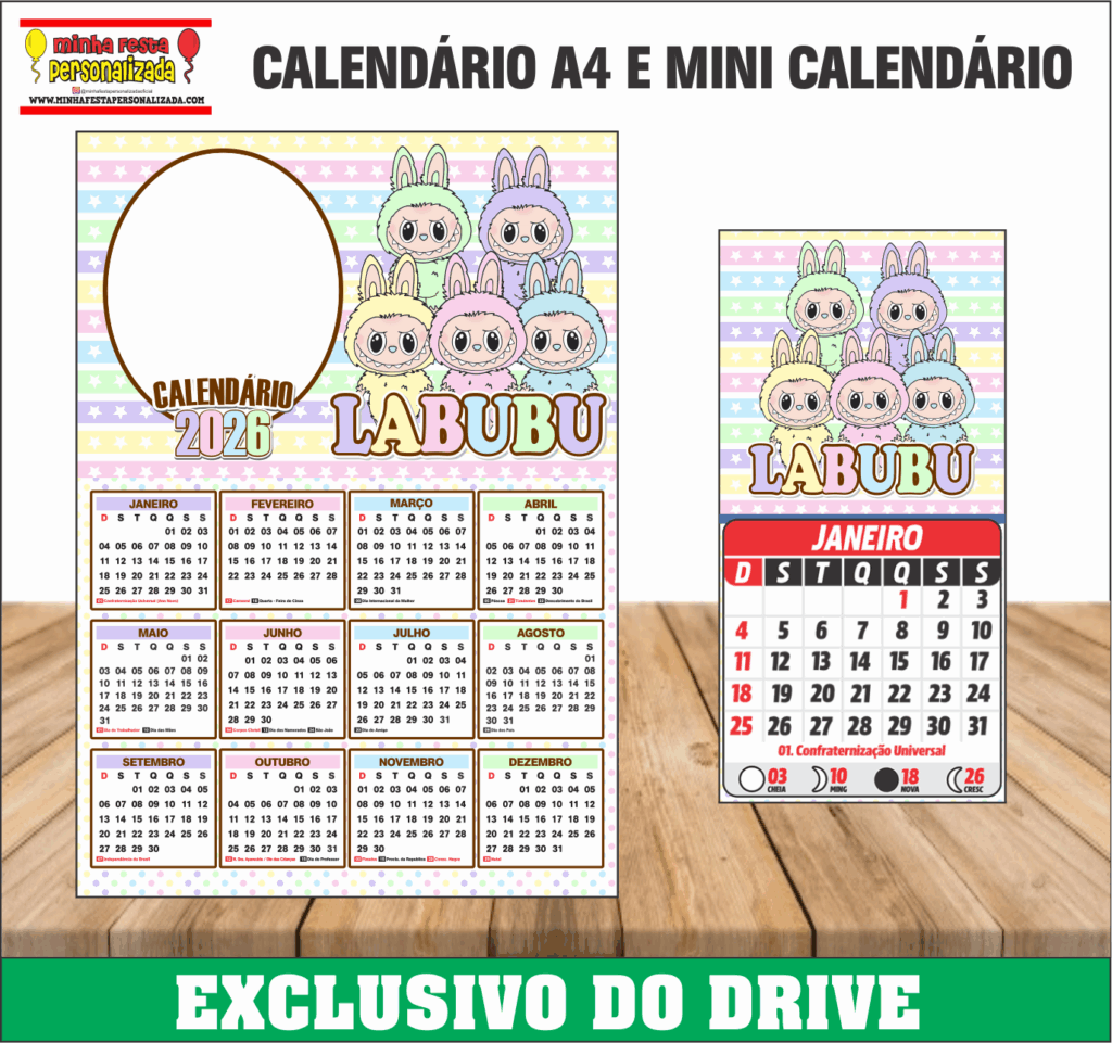 LABUBU 1024x961 - Calend&aacute;rios 2026 Personalizados &ndash; Dispon&iacute;vel Apenas no Nosso Drive!