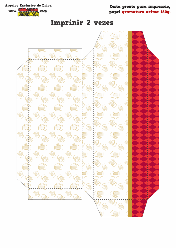 LATERAL PEQUENA 1 725x1024 - Caixa Cesta Boteco Brahma Modelo Gratuito