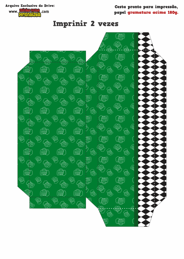 LATERAL PEQUENA 3 725x1024 - Caixa Cesta Boteco Heineken Modelo Gratuito