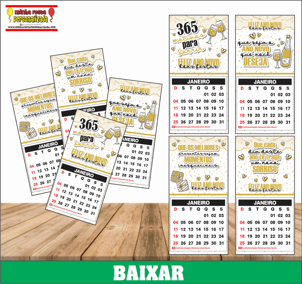 MINI CALENDARIO ANO NOVO 1024x961 - Mini Calend&aacute;rio de Ano Novo Pronto Para Imprimir Gr&aacute;tis