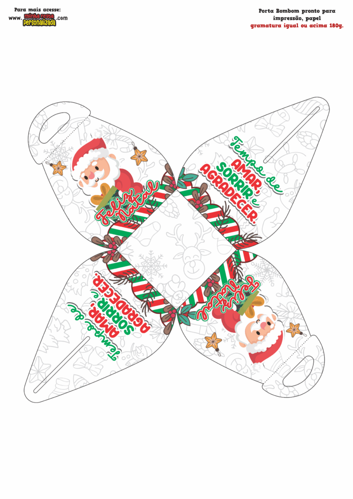 MODELO 01 3 724x1024 - Porta Bombom de Natal Modelo 01 Gratuito