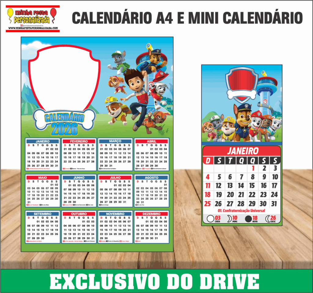 PATRULHA CANINA 1024x961 - Calend&aacute;rios 2026 Personalizados &ndash; Dispon&iacute;vel Apenas no Nosso Drive!