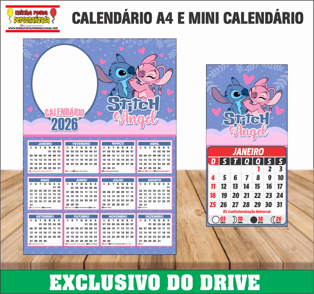 STITCH E ANGEL 1024x961 - Calend&aacute;rios 2026 Personalizados &ndash; Dispon&iacute;vel Apenas no Nosso Drive!