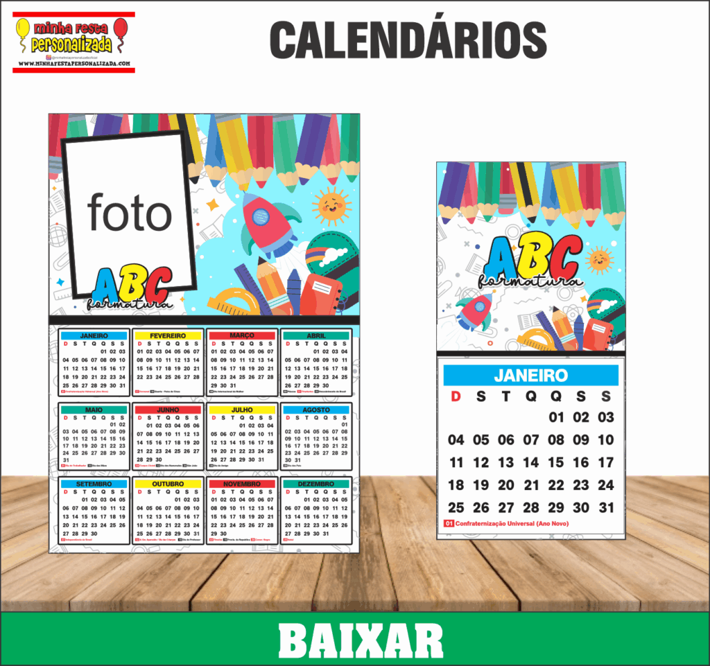 CALENDARIOS 1024x961 - Arquivos Formatura ABC Para Imprimir Gr&aacute;tis